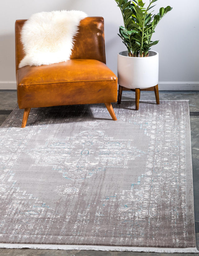 Light Gray 5' 1 x 8' New Classical Rectangle Area Rug 70% Polypropylene & 30% Polyester Traditional Vintage Distressed Carpet for Interior Design Home Decor for Sale at Rug Engine