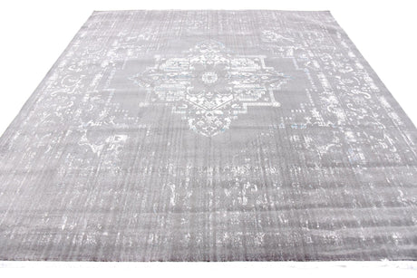 Light Gray 8' x 8' New Classical Square Area Rug 70% Polypropylene & 30% Polyester Traditional Vintage Distressed Carpet for Interior Design Home Decor for Sale at Rug Engine