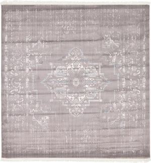 Light Gray 8' x 8' New Classical Square Rug