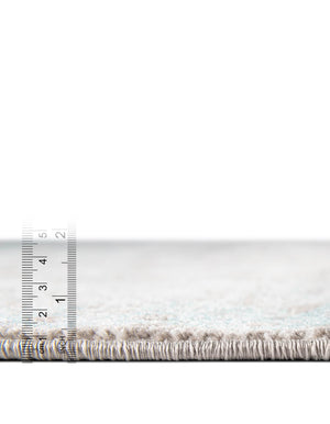 Light Blue 8' x 8' New Classical Round Area Rug 70% Polypropylene & 30% Polyester Traditional Vintage Distressed Carpet for Interior Design Home Decor for Sale at Rug Engine