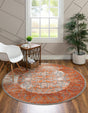 Terracotta 6' x 6' New Classical Round Area Rug 70% Polypropylene & 30% Polyester Traditional Vintage Distressed Carpet for Interior Design Home Decor for Sale at Rug Engine