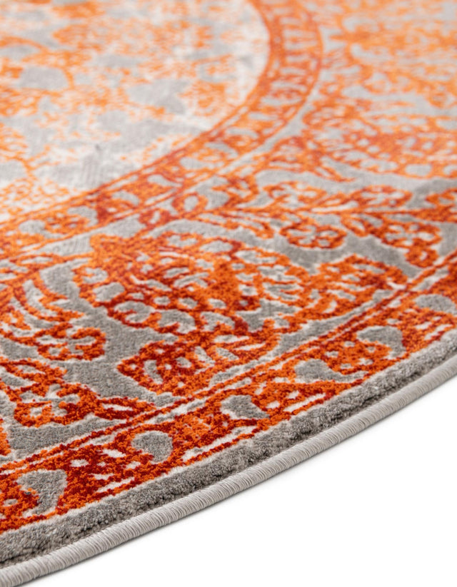 Terracotta 6' x 6' New Classical Round Area Rug 70% Polypropylene & 30% Polyester Traditional Vintage Distressed Carpet for Interior Design Home Decor for Sale at Rug Engine