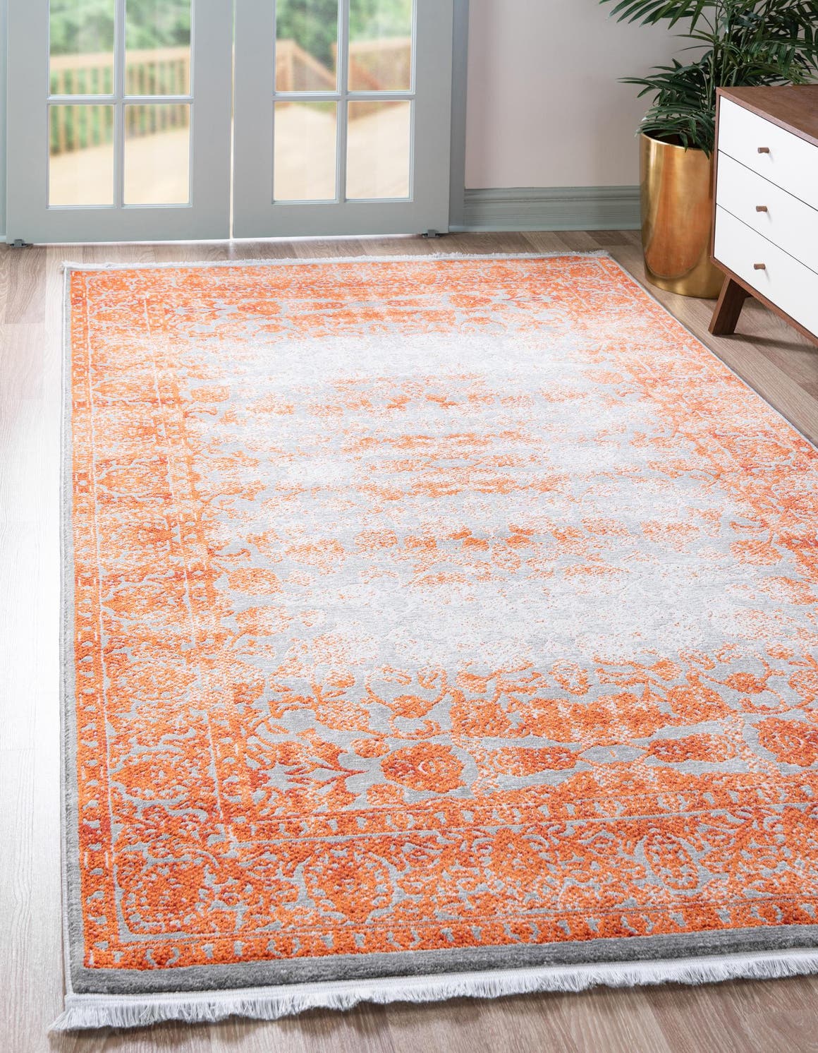 Terracotta 4' 1 x 6' 1 New Classical Rectangle Area Rug 70% Polypropylene & 30% Polyester Traditional Vintage Distressed Carpet for Interior Design Home Decor for Sale at Rug Engine