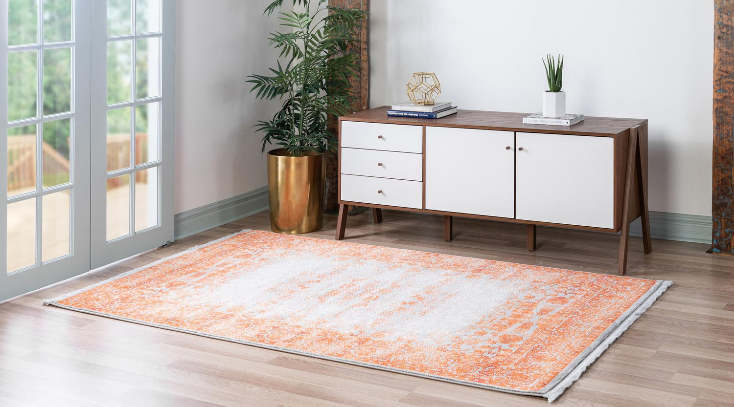 Terracotta 4' 1 x 6' 1 New Classical Rectangle Area Rug 70% Polypropylene & 30% Polyester Traditional Vintage Distressed Carpet for Interior Design Home Decor for Sale at Rug Engine
