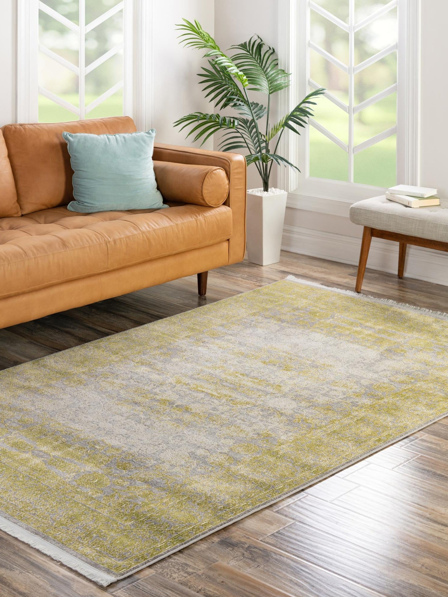 Light Green 4' 1 x 6' 1 New Classical Rectangle Area Rug 70% Polypropylene & 30% Polyester Traditional Vintage Distressed Carpet for Interior Design Home Decor for Sale at Rug Engine