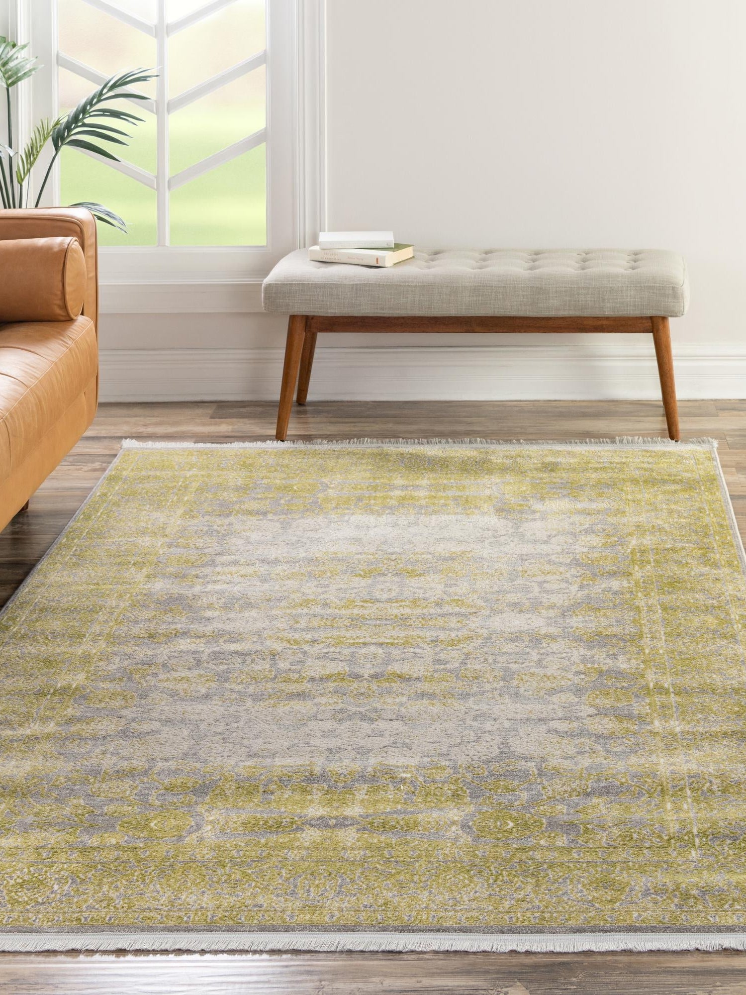 Light Green 7' 1 x 10' New Classical Rectangle Area Rug 70% Polypropylene & 30% Polyester Traditional Vintage Distressed Carpet for Interior Design Home Decor for Sale at Rug Engine