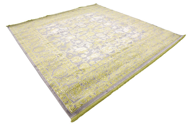Light Green 8' x 8' New Classical Square Area Rug 70% Polypropylene & 30% Polyester Traditional Vintage Distressed Carpet for Interior Design Home Decor for Sale at Rug Engine