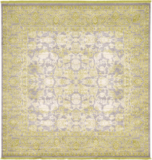 Light Green 8' x 8' New Classical Square Area Rug 70% Polypropylene & 30% Polyester Traditional Vintage Distressed Carpet for Interior Design Home Decor for Sale at Rug Engine