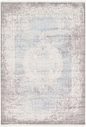 Light Blue 7' 1 x 10' New Classical Rectangle Area Rug 70% Polypropylene & 30% Polyester Traditional Vintage Distressed Carpet for Interior Design Home Decor for Sale at Rug Engine