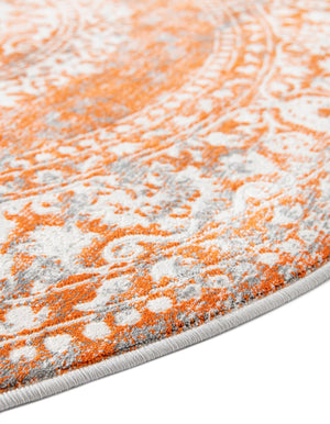 Terracotta 5' 3 x 5' 3 New Classical Round Area Rug 70% Polypropylene & 30% Polyester Traditional Vintage Distressed Carpet for Interior Design Home Decor for Sale at Rug Engine