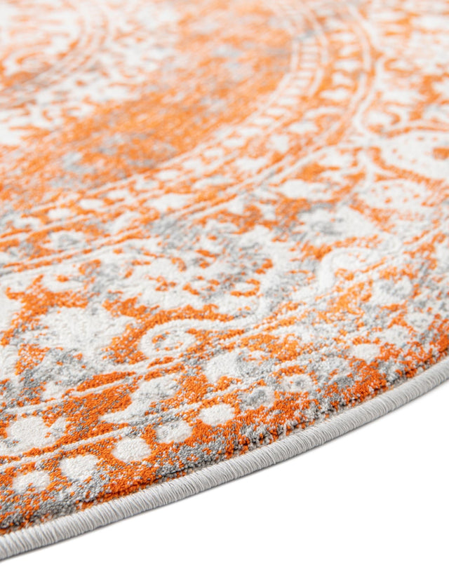 Terracotta 5' 3 x 5' 3 New Classical Round Area Rug 70% Polypropylene & 30% Polyester Traditional Vintage Distressed Carpet for Interior Design Home Decor for Sale at Rug Engine