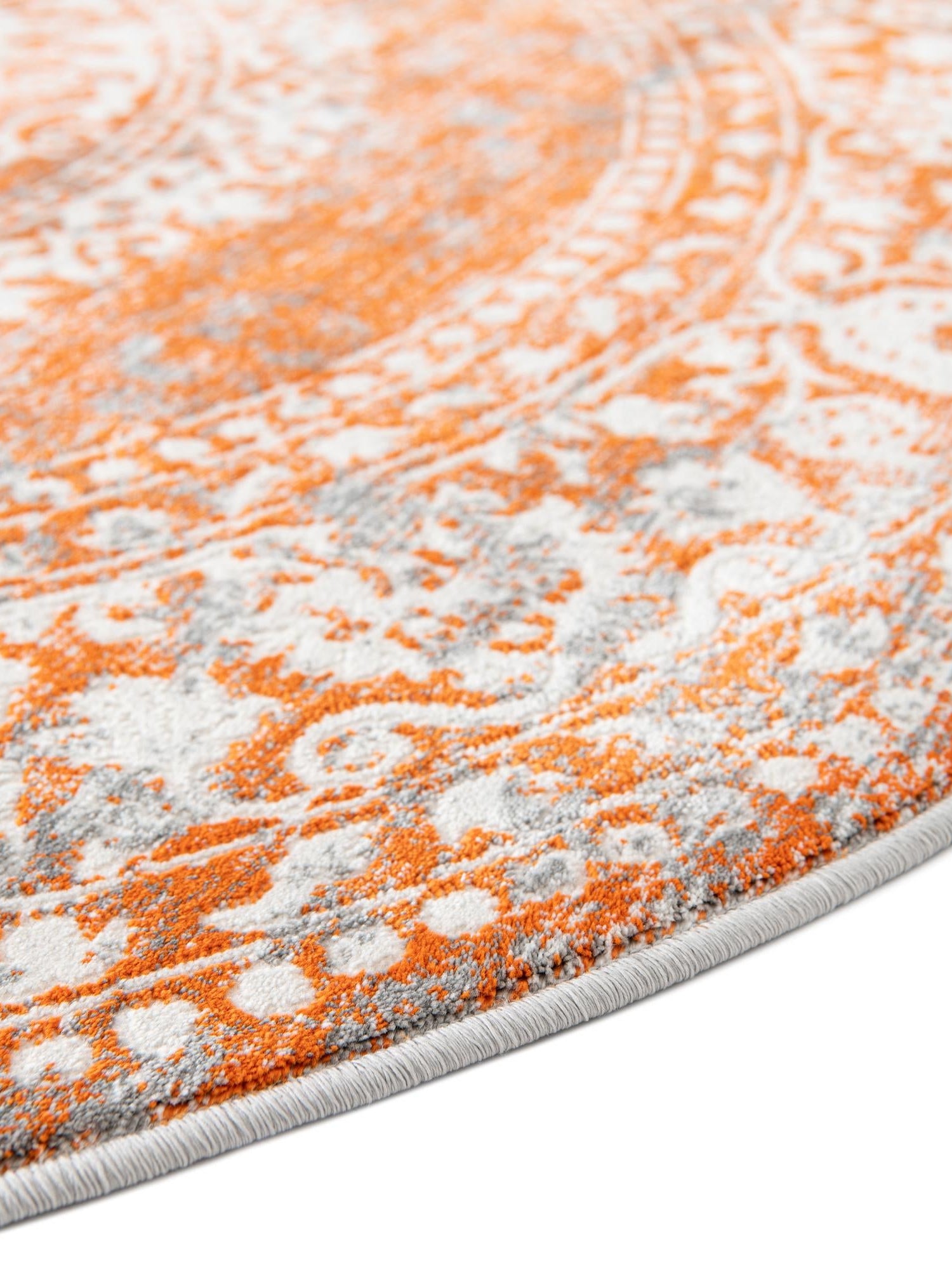 Terracotta 6' 1 x 6' 1 New Classical Round Area Rug 70% Polypropylene & 30% Polyester Traditional Vintage Distressed Carpet for Interior Design Home Decor for Sale at Rug Engine