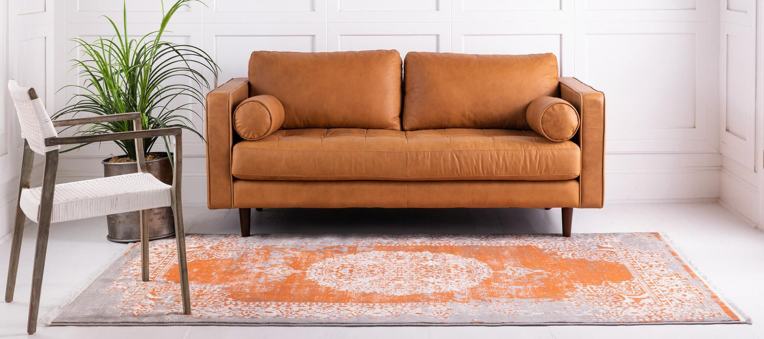 Terracotta 5' x 8' New Classical Rectangle Area Rug 70% Polypropylene & 30% Polyester Traditional Vintage Distressed Carpet for Interior Design Home Decor for Sale at Rug Engine