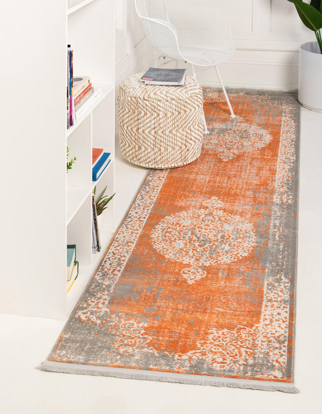 Terracotta 3' x 10' New Classical Runner Area Rug 70% Polypropylene & 30% Polyester Traditional Vintage Distressed Carpet for Interior Design Home Decor for Sale at Rug Engine