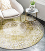 Light Green 8' x 8' New Classical Round Area Rug 70% Polypropylene & 30% Polyester Traditional Vintage Distressed Carpet for Interior Design Home Decor for Sale at Rug Engine
