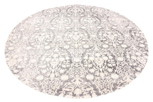 Light Gray 8' x 8' New Classical Round Area Rug 70% Polypropylene & 30% Polyester Traditional Vintage Distressed Carpet for Interior Design Home Decor for Sale at Rug Engine
