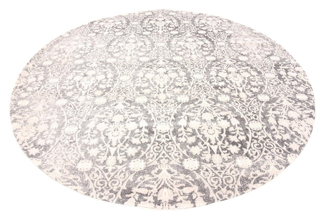 Light Gray 8' x 8' New Classical Round Area Rug 70% Polypropylene & 30% Polyester Traditional Vintage Distressed Carpet for Interior Design Home Decor for Sale at Rug Engine