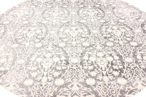Light Gray 8' x 8' New Classical Round Area Rug 70% Polypropylene & 30% Polyester Traditional Vintage Distressed Carpet for Interior Design Home Decor for Sale at Rug Engine