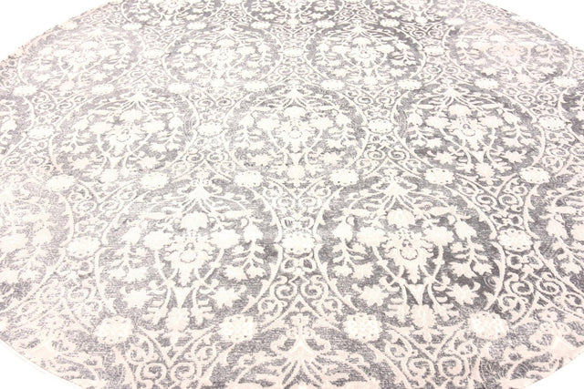 Light Gray 8' x 8' New Classical Round Area Rug 70% Polypropylene & 30% Polyester Traditional Vintage Distressed Carpet for Interior Design Home Decor for Sale at Rug Engine
