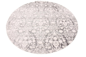 Light Gray 6' 1 x 6' 1 New Classical Round Area Rug 70% Polypropylene & 30% Polyester Traditional Vintage Distressed Carpet for Interior Design Home Decor for Sale at Rug Engine