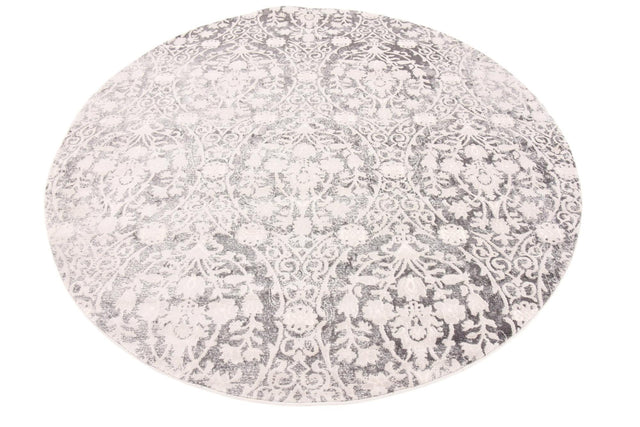 Light Gray 6' 1 x 6' 1 New Classical Round Area Rug 70% Polypropylene & 30% Polyester Traditional Vintage Distressed Carpet for Interior Design Home Decor for Sale at Rug Engine
