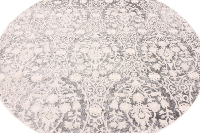 Light Gray 6' 1 x 6' 1 New Classical Round Area Rug 70% Polypropylene & 30% Polyester Traditional Vintage Distressed Carpet for Interior Design Home Decor for Sale at Rug Engine