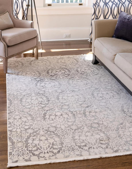Light Gray 5' 1 x 8' New Classical Rectangle Area Rug 70% Polypropylene & 30% Polyester Traditional Vintage Distressed Carpet for Interior Design Home Decor for Sale at Rug Engine
