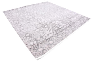 Light Gray 8' x 8' New Classical Square Area Rug 70% Polypropylene & 30% Polyester Traditional Vintage Distressed Carpet for Interior Design Home Decor for Sale at Rug Engine