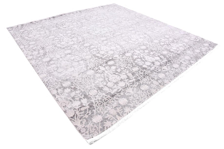 Light Gray 8' x 8' New Classical Square Area Rug 70% Polypropylene & 30% Polyester Traditional Vintage Distressed Carpet for Interior Design Home Decor for Sale at Rug Engine