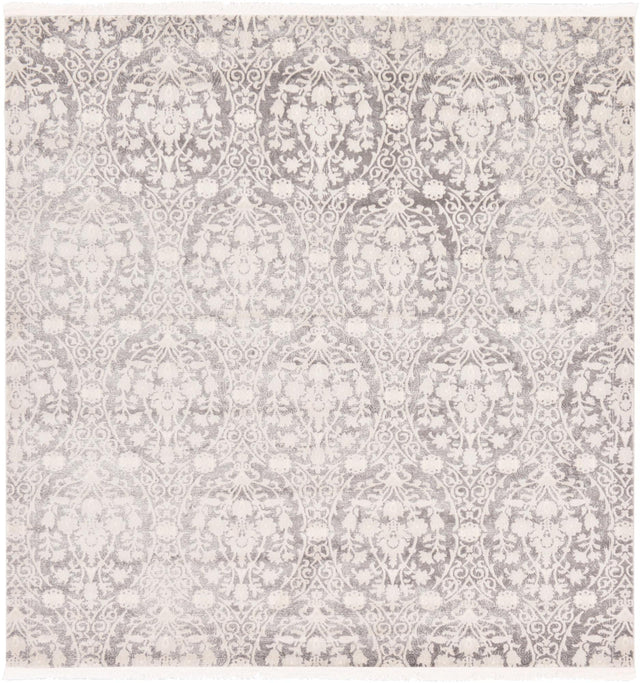 Light Gray 8' x 8' New Classical Square Area Rug 70% Polypropylene & 30% Polyester Traditional Vintage Distressed Carpet for Interior Design Home Decor for Sale at Rug Engine