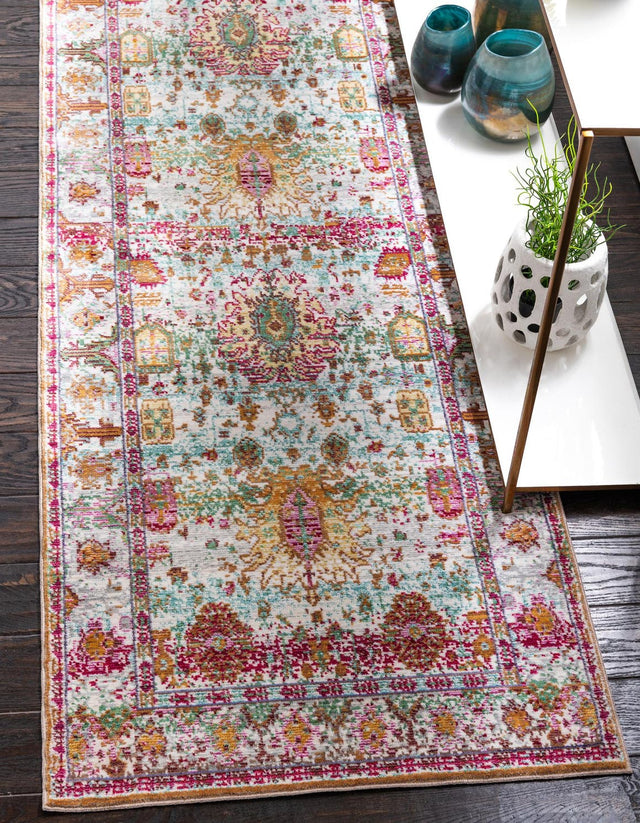 Light Green 2' 7 x 9' 10 Austin Runner Area Rug 100% Polyester Durable Cotton Backing Living Dining Room Bedroom Office Vintage Decor Carpet for Sale at Rug Engine