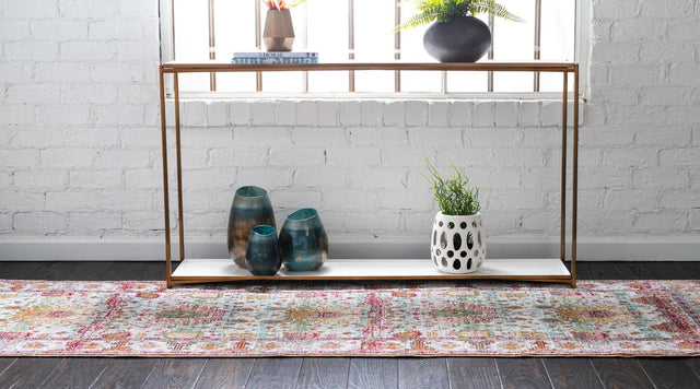 Light Green 2' 7 x 9' 10 Austin Runner Area Rug 100% Polyester Durable Cotton Backing Living Dining Room Bedroom Office Vintage Decor Carpet for Sale at Rug Engine