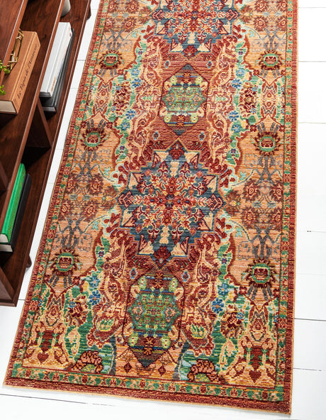 Peach 3' x 10' Austin Runner Area Rug 100% Polyester Durable Cotton Backing Living Dining Room Bedroom Office Vintage Decor Carpet for Sale at Rug Engine