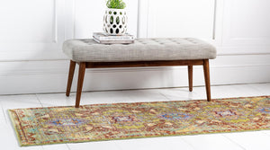Light Green 2' 7 x 13' 1 Austin Runner Area Rug 100% Polyester Durable Cotton Backing Living Dining Room Bedroom Office Vintage Decor Carpet for Sale at Rug Engine