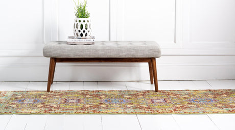 Light Green 2' x 8' Austin Runner Area Rug 100% Polyester Durable Cotton Backing Living Dining Room Bedroom Office Vintage Decor Carpet for Sale at Rug Engine