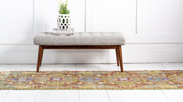 Light Green 2' 7 x 13' 1 Austin Runner Area Rug 100% Polyester Durable Cotton Backing Living Dining Room Bedroom Office Vintage Decor Carpet for Sale at Rug Engine