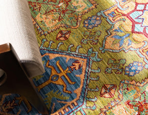 Light Green 2' 7 x 13' 1 Austin Runner Area Rug 100% Polyester Durable Cotton Backing Living Dining Room Bedroom Office Vintage Decor Carpet for Sale at Rug Engine