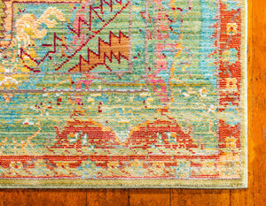 Light Green 2' 7 x 13' 1 Austin Runner Area Rug 100% Polyester Durable Cotton Backing Living Dining Room Bedroom Office Vintage Decor Carpet for Sale at Rug Engine