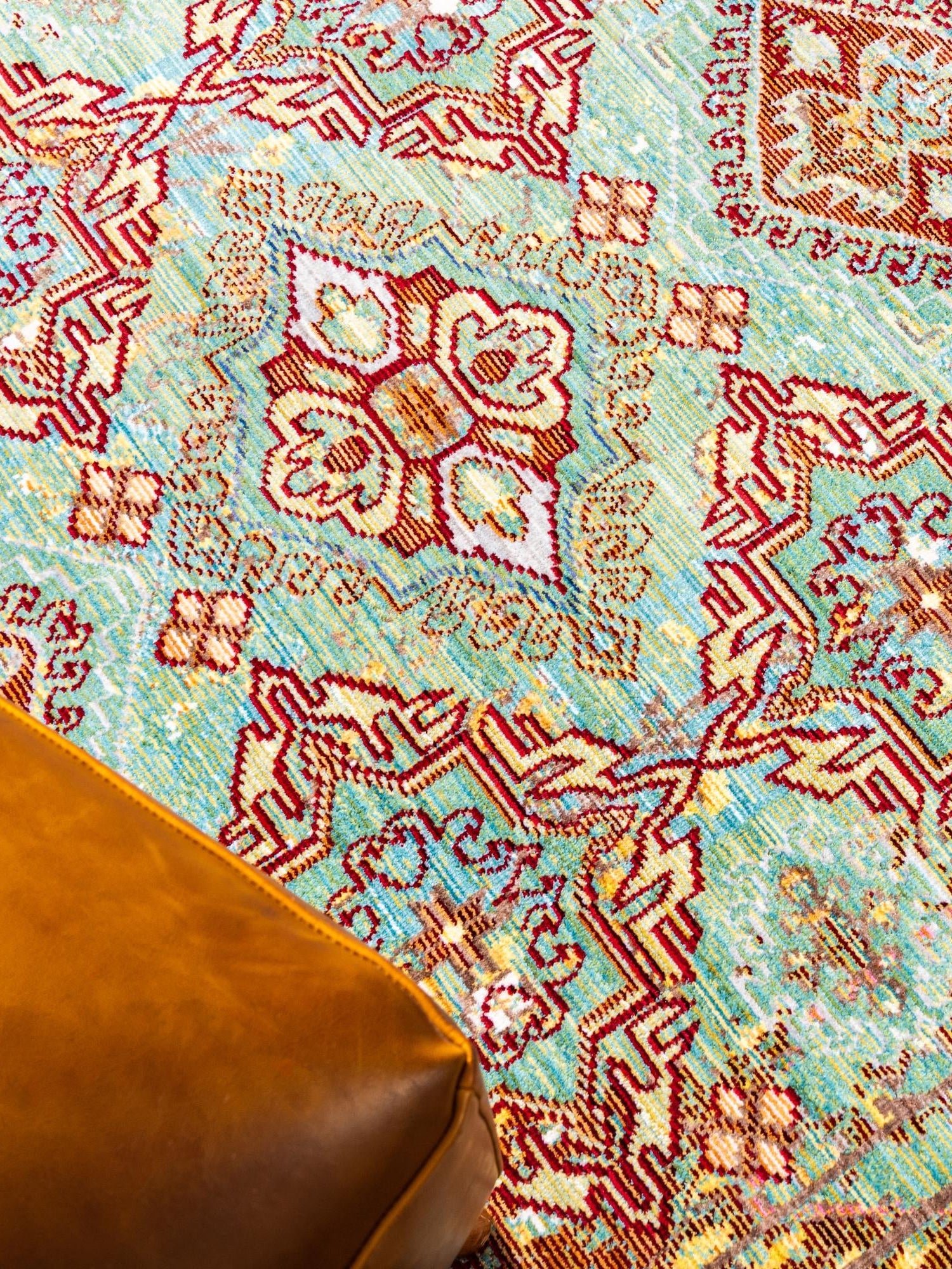 Green 6' 1 x 9' Austin Rectangle Area Rug 100% Polyester Durable Cotton Backing Living Dining Room Bedroom Office Vintage Decor Carpet for Sale at Rug Engine