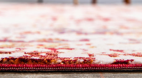Red 7' x 10' Austin Rectangle Area Rug 100% Polyester Durable Cotton Backing Living Dining Room Bedroom Office Vintage Decor Carpet for Sale at Rug Engine