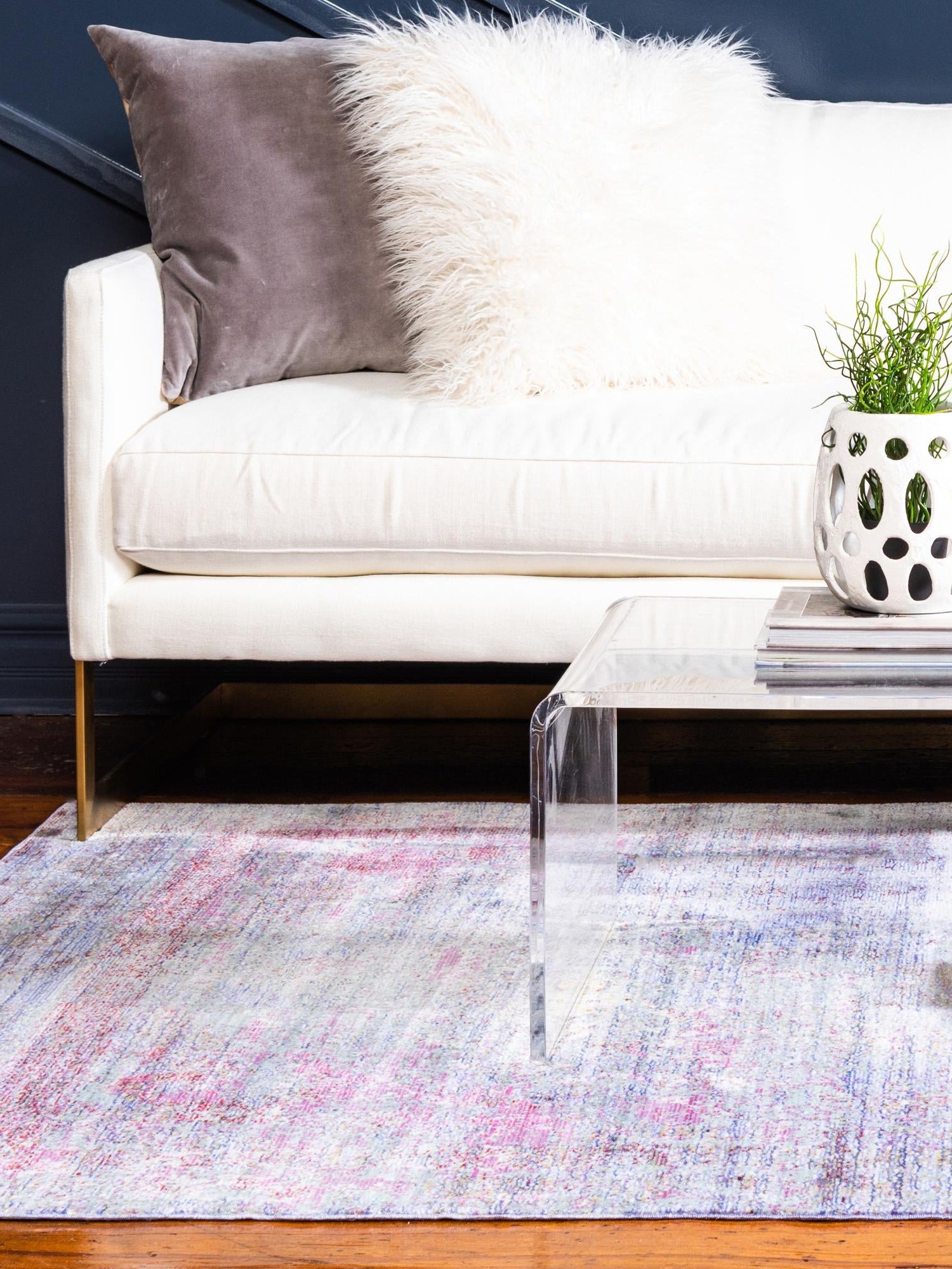 Violet 9' x 12' 2 Austin Rectangle Area Rug 100% Polyester Durable Cotton Backing Living Dining Room Bedroom Office Vintage Decor Carpet for Sale at Rug Engine