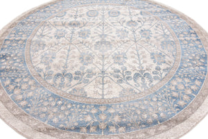 Cream 7' 3 x 7' 3 Salzburg Round Area Rug