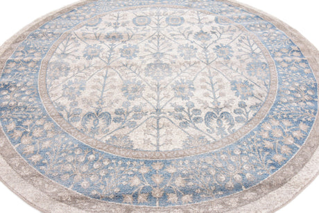 Cream 7' 3 x 7' 3 Salzburg Round Area Rug