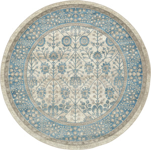 Cream 7' 3 x 7' 3 Salzburg Round Area Rug
