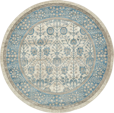 Cream 7' 3 x 7' 3 Salzburg Round Area Rug