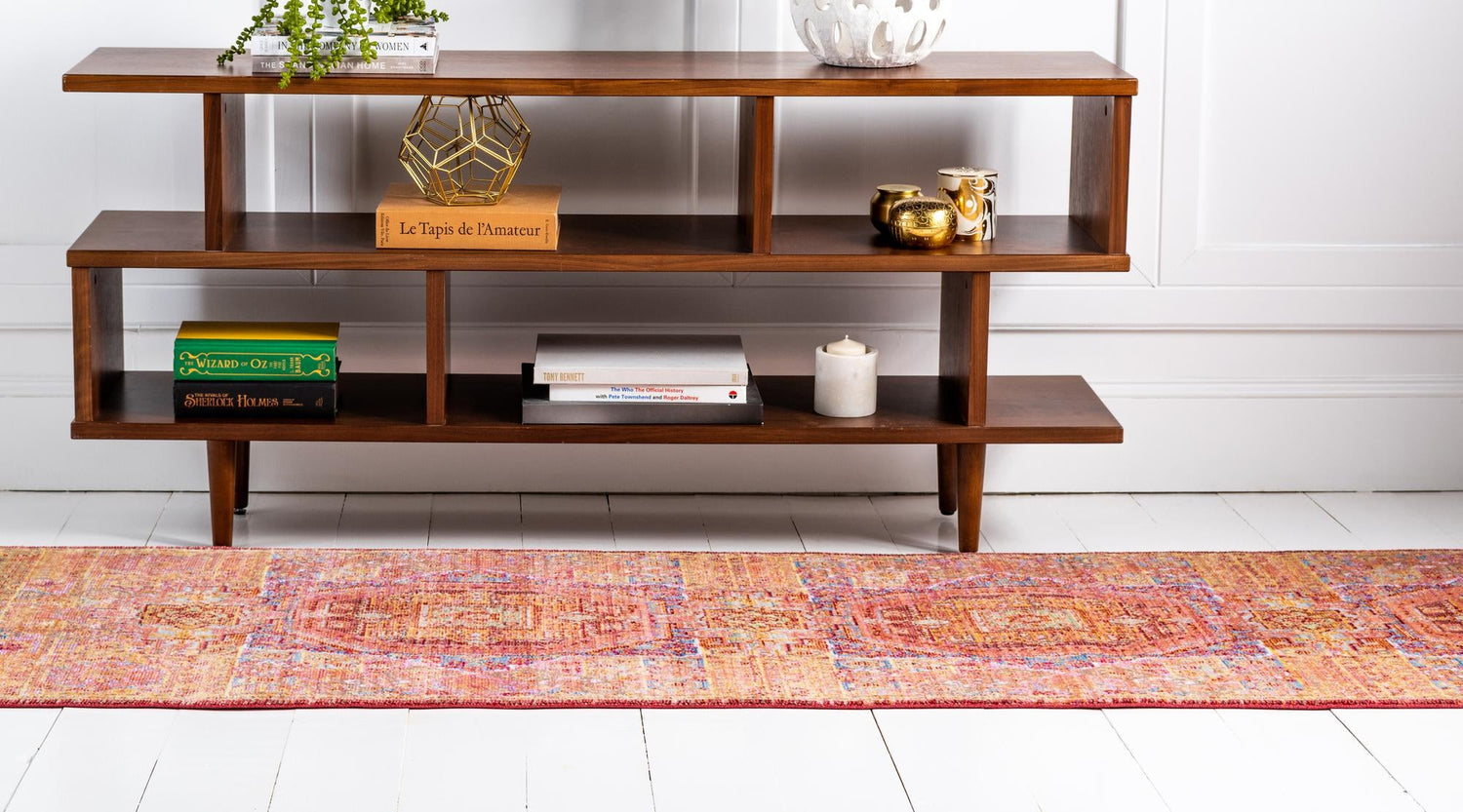Peach 2' 7 x 13' 1 Austin Runner Area Rug 100% Polyester Durable Cotton Backing Living Dining Room Bedroom Office Vintage Decor Carpet for Sale at Rug Engine