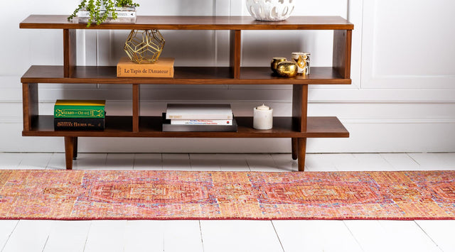 Peach 2' 7 x 9' 10 Austin Runner Area Rug 100% Polyester Durable Cotton Backing Living Dining Room Bedroom Office Vintage Decor Carpet for Sale at Rug Engine