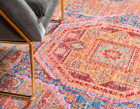 Peach 2' 7 x 9' 10 Austin Runner Area Rug 100% Polyester Durable Cotton Backing Living Dining Room Bedroom Office Vintage Decor Carpet for Sale at Rug Engine