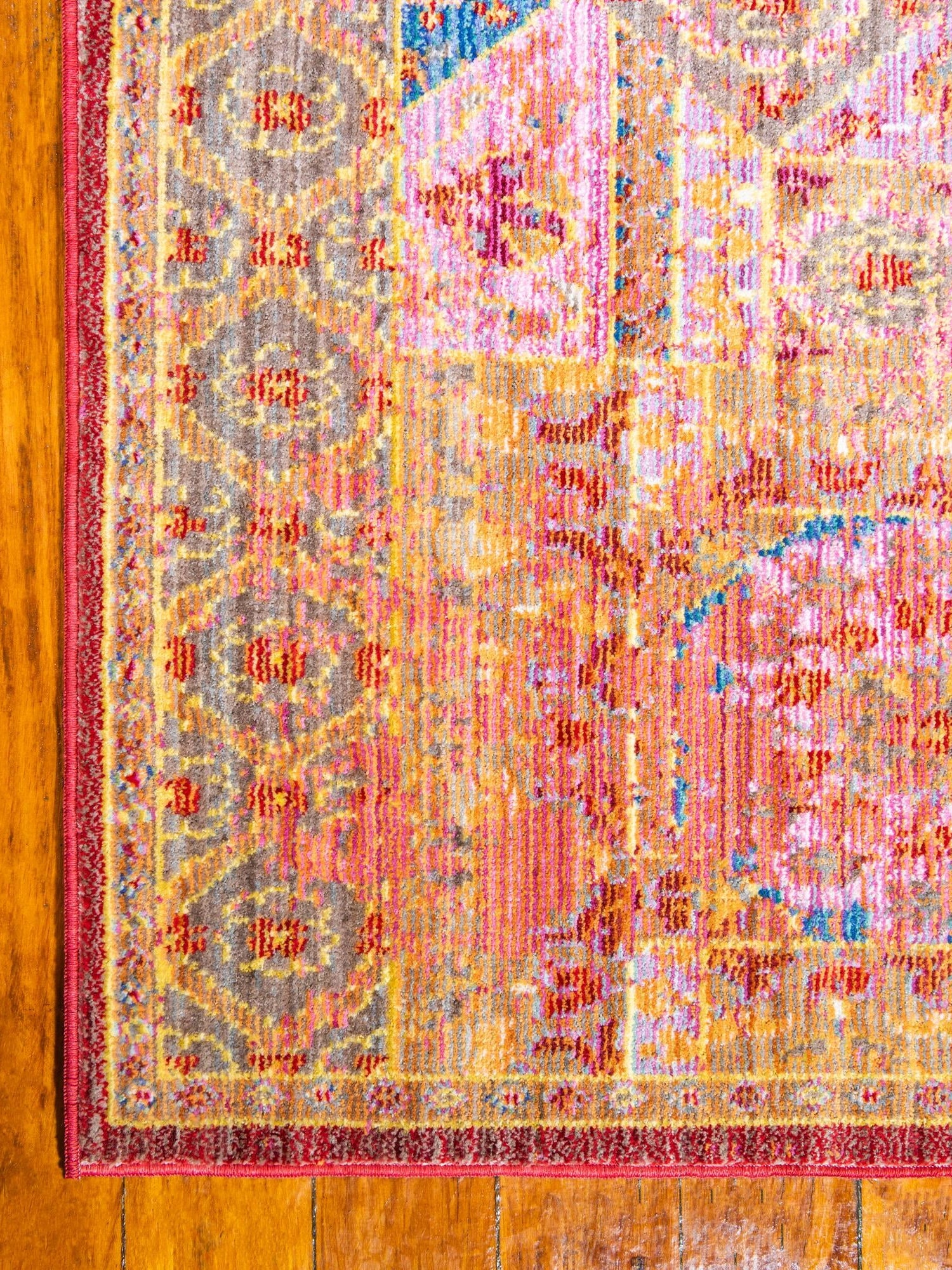 Peach 2' 7 x 13' 1 Austin Runner Area Rug 100% Polyester Durable Cotton Backing Living Dining Room Bedroom Office Vintage Decor Carpet for Sale at Rug Engine