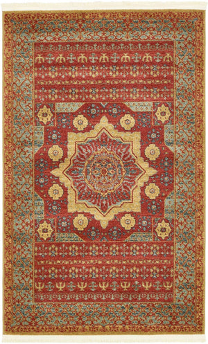 Red 3' 1 x 5' 3 Palace Rectangle Area Rug